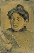 Theo van Doesburg. Portrait of Agnita Feis reading the Bible. 1907